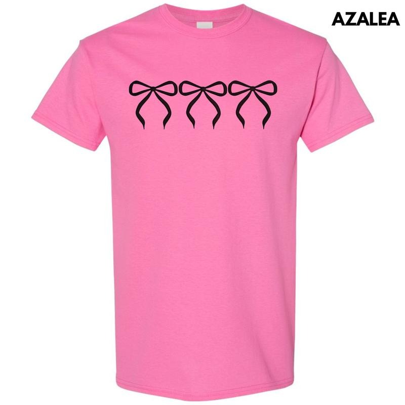 Black Triple Bows Puff Gildan Short Sleeve T-Shirt Hoodie, Sweatshirt | PureTeeCo.com