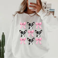 Black and White chihuahua with bows Sweatshirt ~ Sweatshirt Unisex Apparel Relaxed Fit Printed in the USA Clothing...