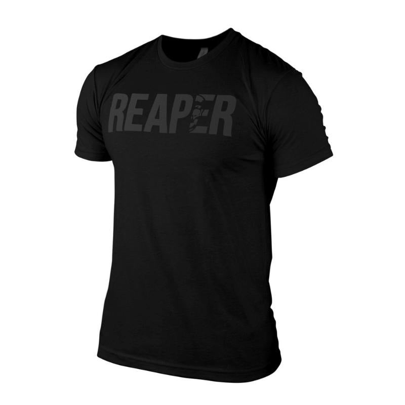 Gymreapers REAPER Tee - Black/Black, Summer Graphic Top Menswear Hoodie, Sweatshirt | PureTeeCo.com