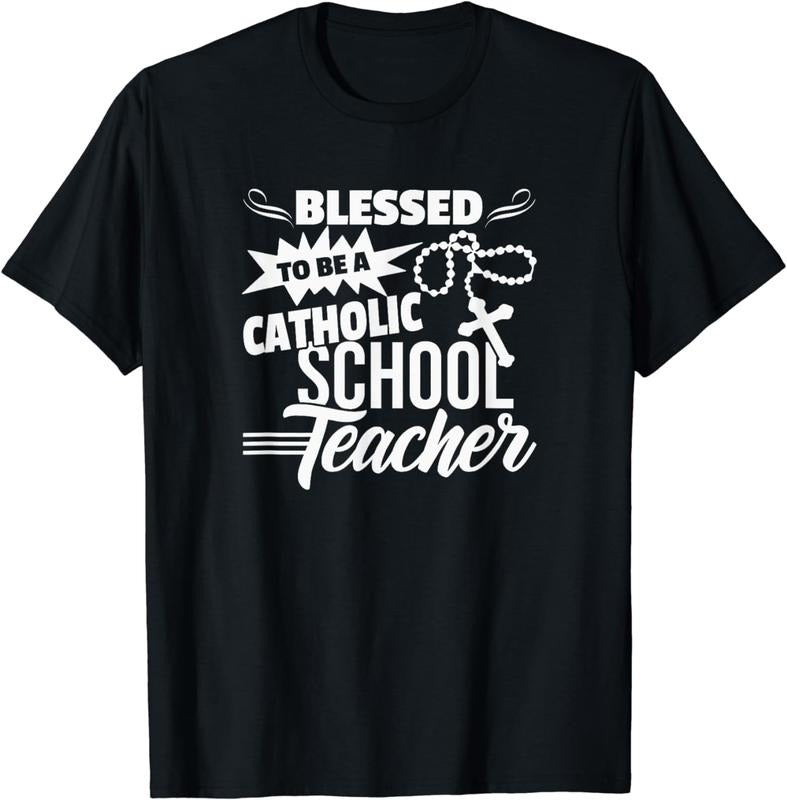 Blessed To Be A Catholic School Teacher Christian Teaching T-Shirt Hoodie, Sweatshirt | PureTeeCo.com