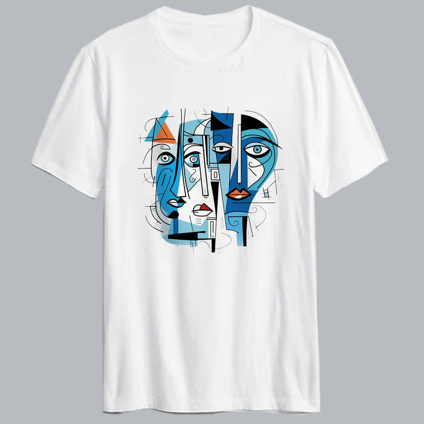 Blue Cubist Modern Art T shirt Hoodie, Sweatshirt | PureTeeCo.com