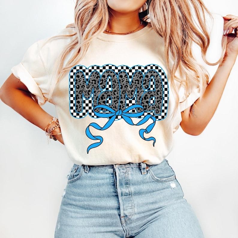 Blue Mama Coquette Bow, Mama Checkered, Mama Varsity, Pink Mama Tshirtstyle{n002}2 T-Shirts, Hoodie, Sweatshirt