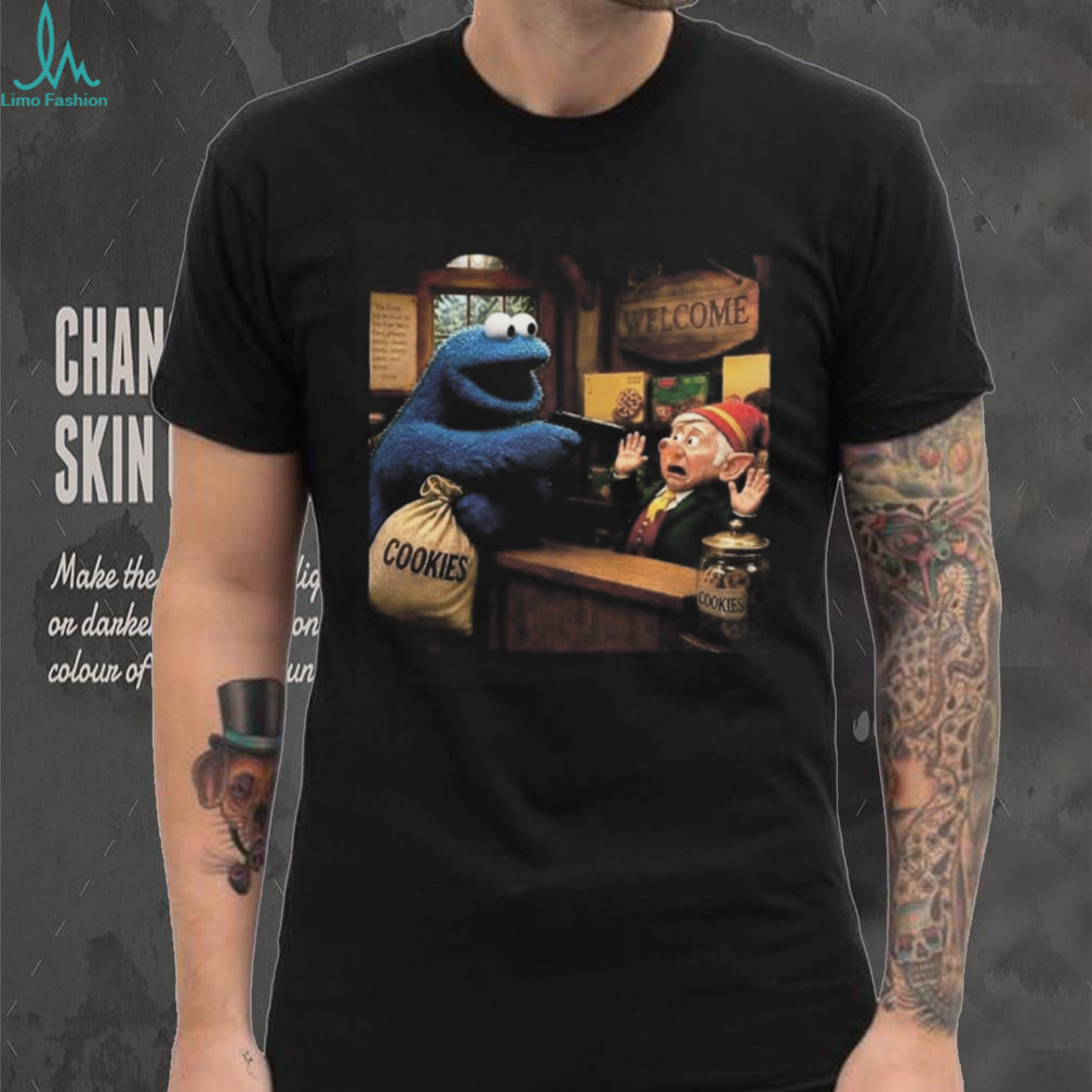 Blue Monster Cookie Bakery Shop Funny Graphic Shirt