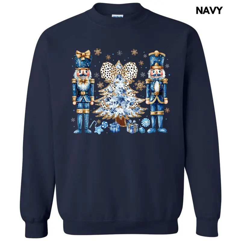 Blue Nutcracker Holiday Sweatshirt 'NLB' T-Shirts, Hoodie | PureTeeCo.com