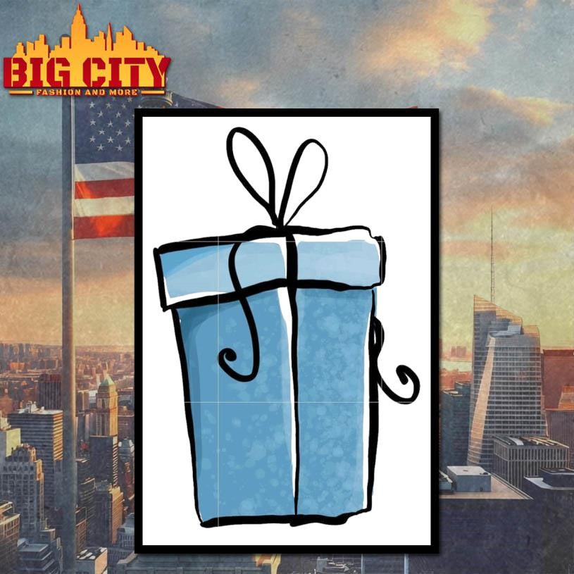 Blue christmas box design shirt