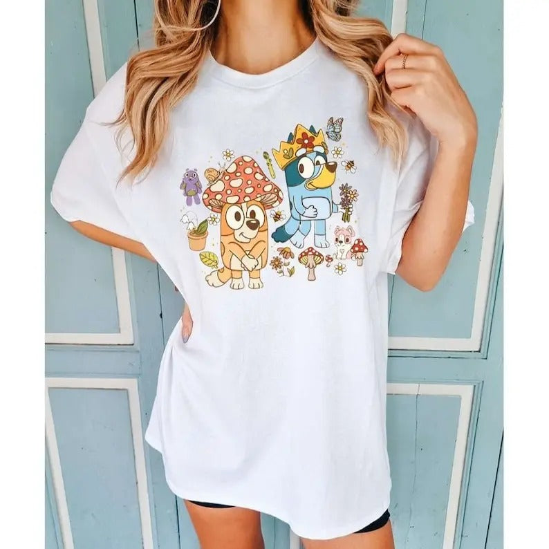 Bluey Mushroom Shirt, Bluey Shirt, Bluey Dad Shirt, Bluey Family Shirt, Bluey and Bingo Shirt, Bluey Friends Shirt, Bluey...