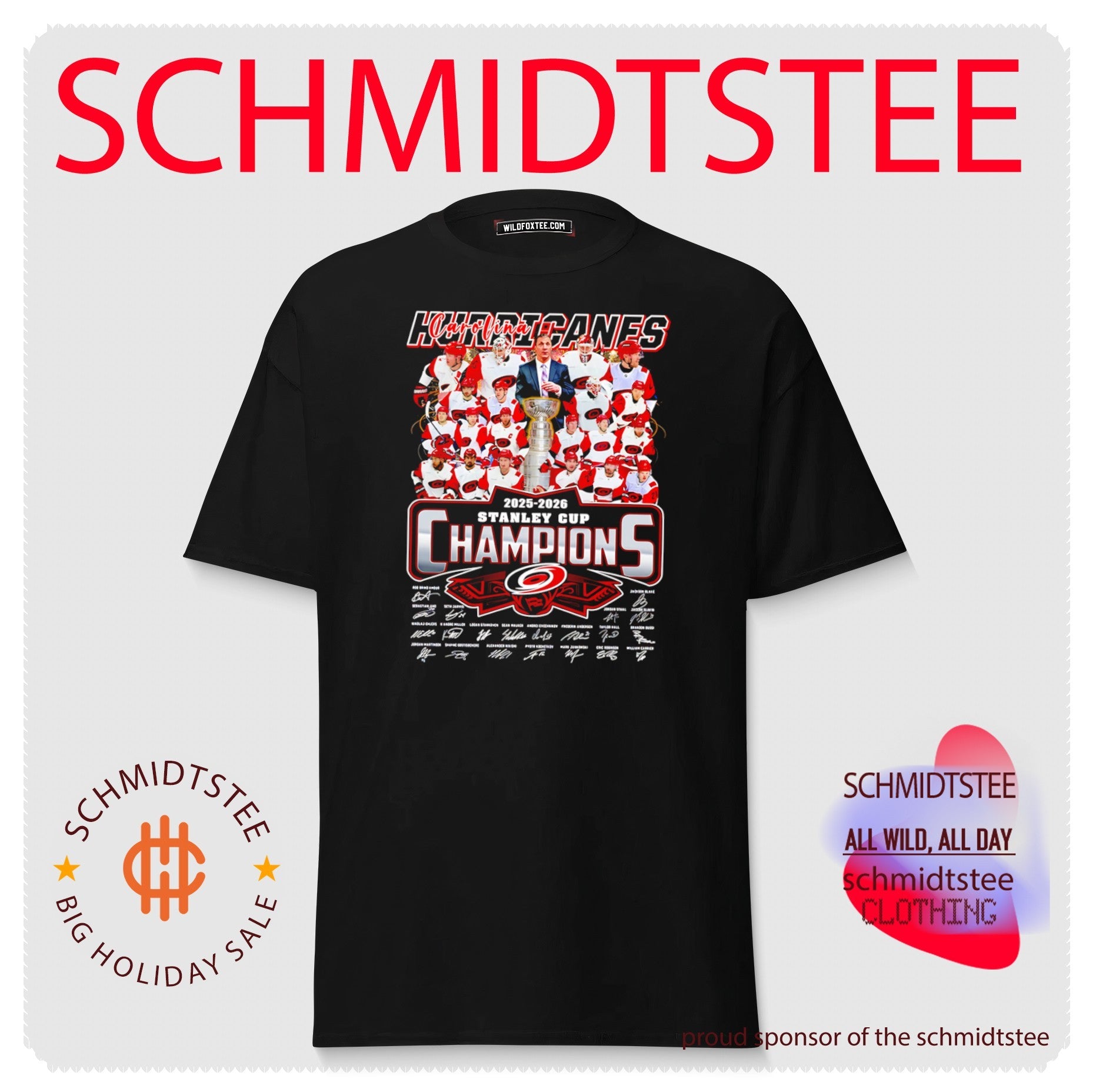2026 NHL Stanley Cup Champions Carolina Hurricanes hockey player collage signature shirt
