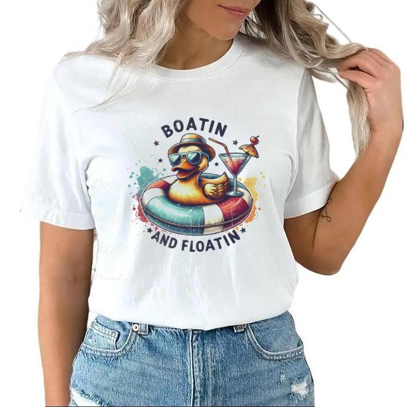 Boatin And Floatin Sweatshirt, Summer Duck T-shirt Funny Lake Life T-Shirt Unisex Hoodie | PureTeeCo.com