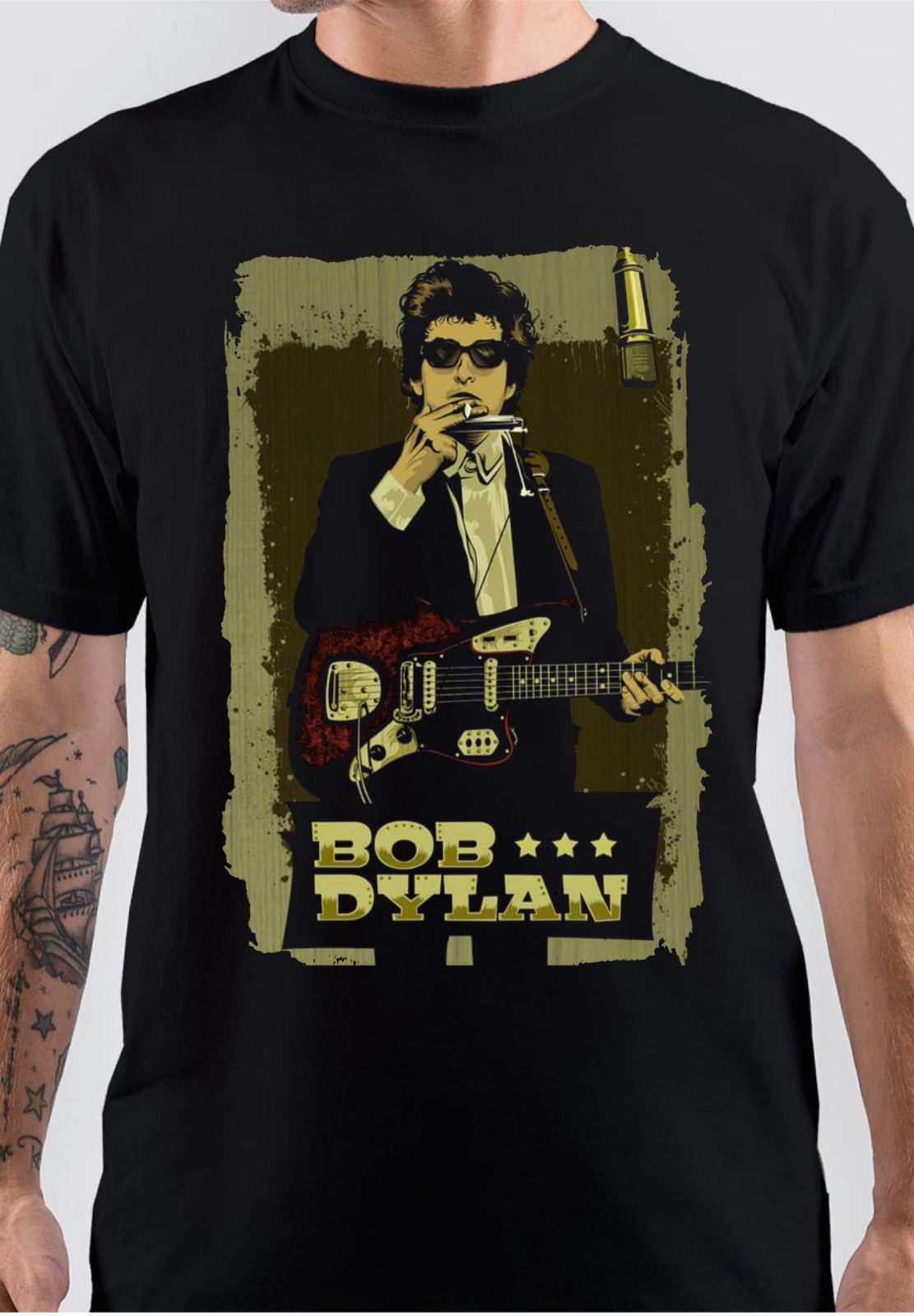Bob Dylan Black T-Shirt Hoodie, Sweatshirt | PureTeeCo.com