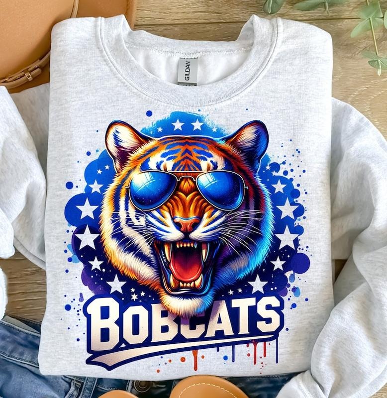 Bobcats PNG, Mascot Png, Royal Blue Png, Football Season Png, Sport Png, Trendy Png, T-Shirt Design,  Design, Digital...