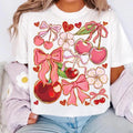 Boho Cherry Coquette Preppy Cherries T-Shirt Boho Floral Berry Summer Cherry T-Shirt Hoodie, Sweatshirt | PureTeeCo.com