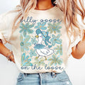 Boho Floral Goose T-shirt, Mama Goose Graphic Tee, Spring Floral GraphicTe, Silly Goose on the loose Girly T, Coquette...