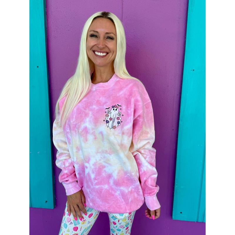 Boho Ghost Embroidered Sunshine Sweatshirt T-Shirts, Hoodie | PureTeeCo.com