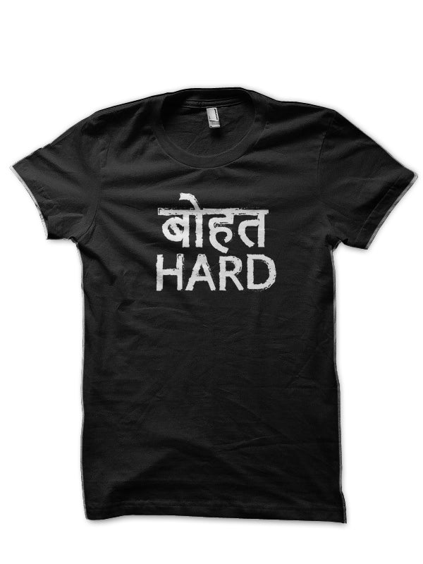 Bohot Hard Hinglish Print Black T-Shirt Hoodie, Sweatshirt | PureTeeCo.com