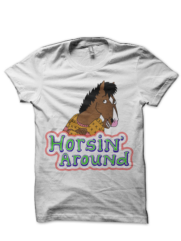 Horsinâ€™ Around White Half Sleeve T-Shirt Hoodie, Sweatshirt | PureTeeCo.com