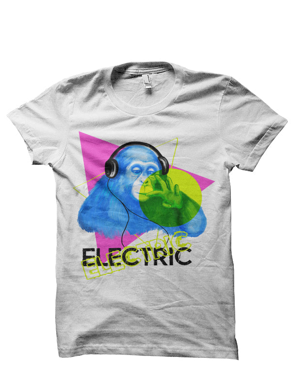 Electric Bonobo White T-Shirt Hoodie, Sweatshirt | PureTeeCo.com