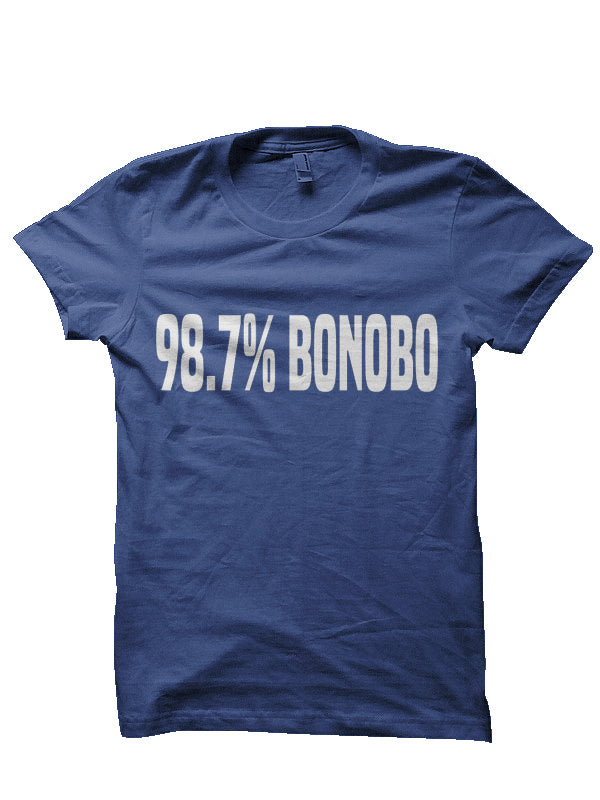 98.7% Bonobo Ape Atheism Navy Blue T-Shirt Hoodie, Sweatshirt | PureTeeCo.com