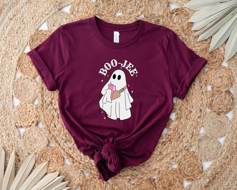 Boo Jee T-Shirt, Cowboy Ghost Sweatshirt, Halloween Shirt, Ghost Sweatshirt, Cute Spooky Shirt, Cowboy Ghost Women's...