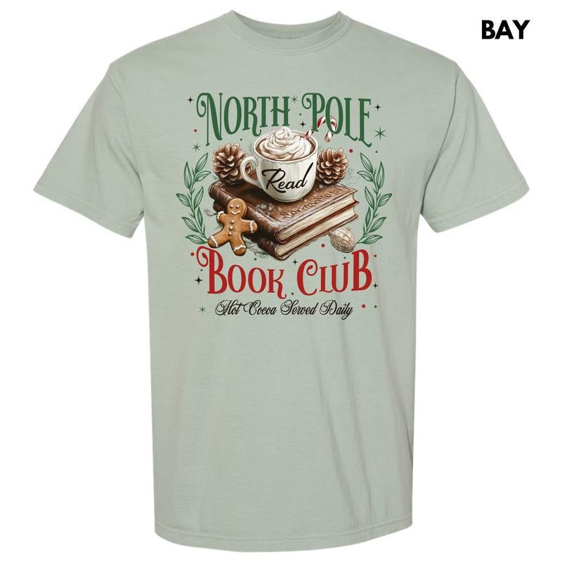 Book Club Christmas Comfort Colors T-Shirt 'NLB' Hoodie, Sweatshirt | PureTeeCo.com