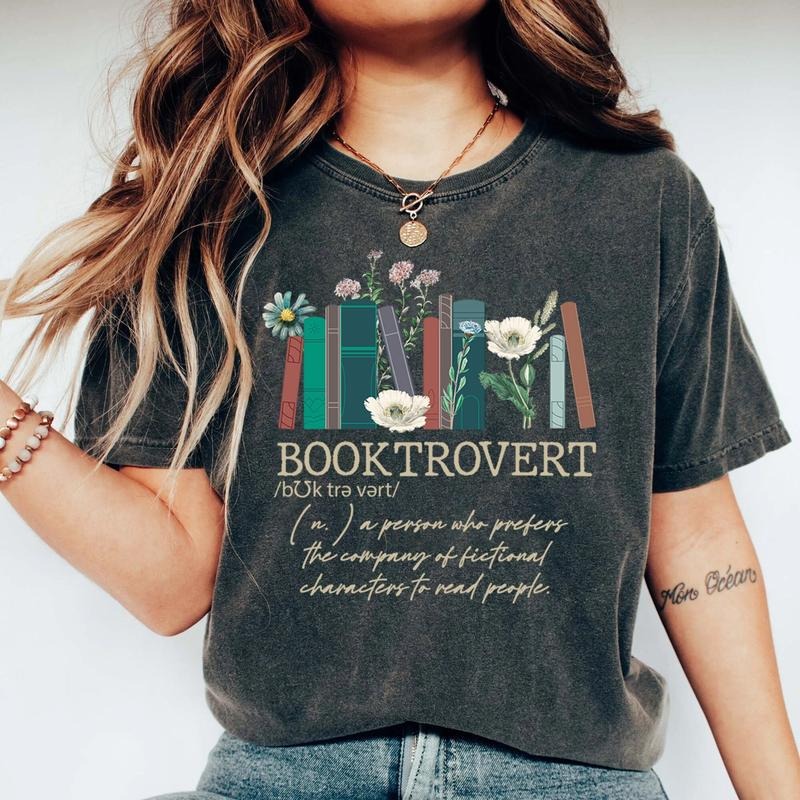 Booktrovert Shirt, Book T-Shirt, Book Lovers Gifts, Gifts For Book Lovers, Gifts For Book Lovers Women, Book Shirts For...