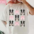 Border Collie with bows Shirt ~ Unisex Apparel Relaxed Fit Printed In The USA Clothing Womenswear Casual Comfort Cotton...
