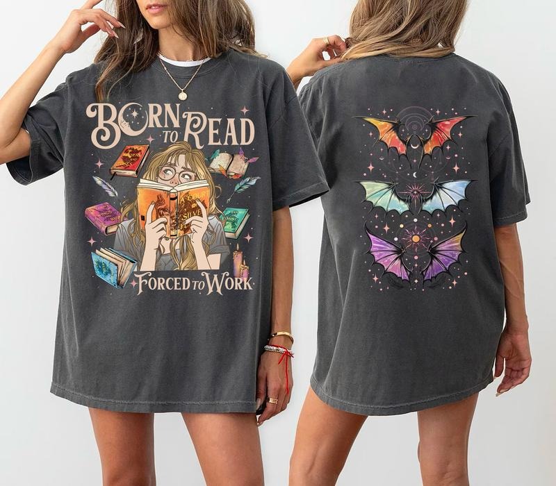 Born To Read Books Forced To Work Acotar Shirt, SJM Shirt, Bookish Sweatshirt, Fantasy Book Shirt, Booktok Shirt, Night...