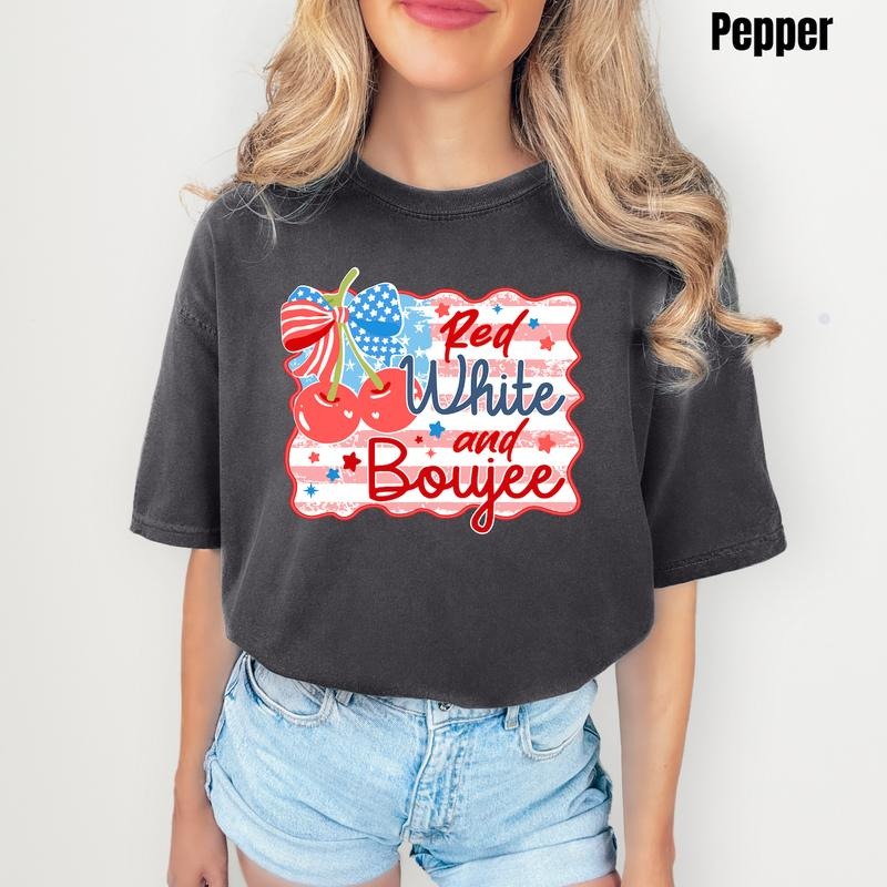 Boujee USA Cherries Comfort Colors T-Shirt 'NLB' Top Womenswear Hoodie, Sweatshirt | PureTeeCo.com