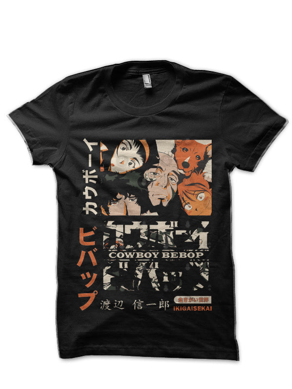 Bounty hunter Vintage IKIGAISEKAI Cowboy Bebop Black T-Shirt Hoodie, Sweatshirt | PureTeeCo.com