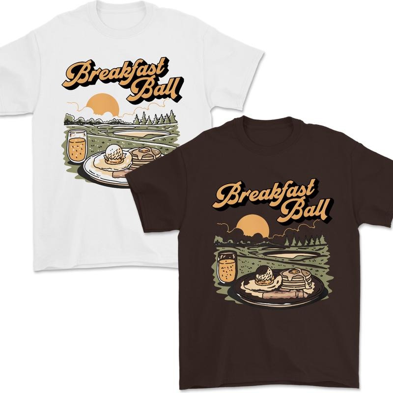 Breakfast Ball T-Shirt Full Color for Men and Women, Unisex T-Shirt Hoodie, Sweatshirt | PureTeeCo.com