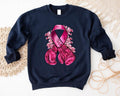 Breast Cancer With Boxing Gloves Sweatshirt, Cancer Warrior Gift Sweater, Breast Cancer Survivor Hoodie, Matching Pink...