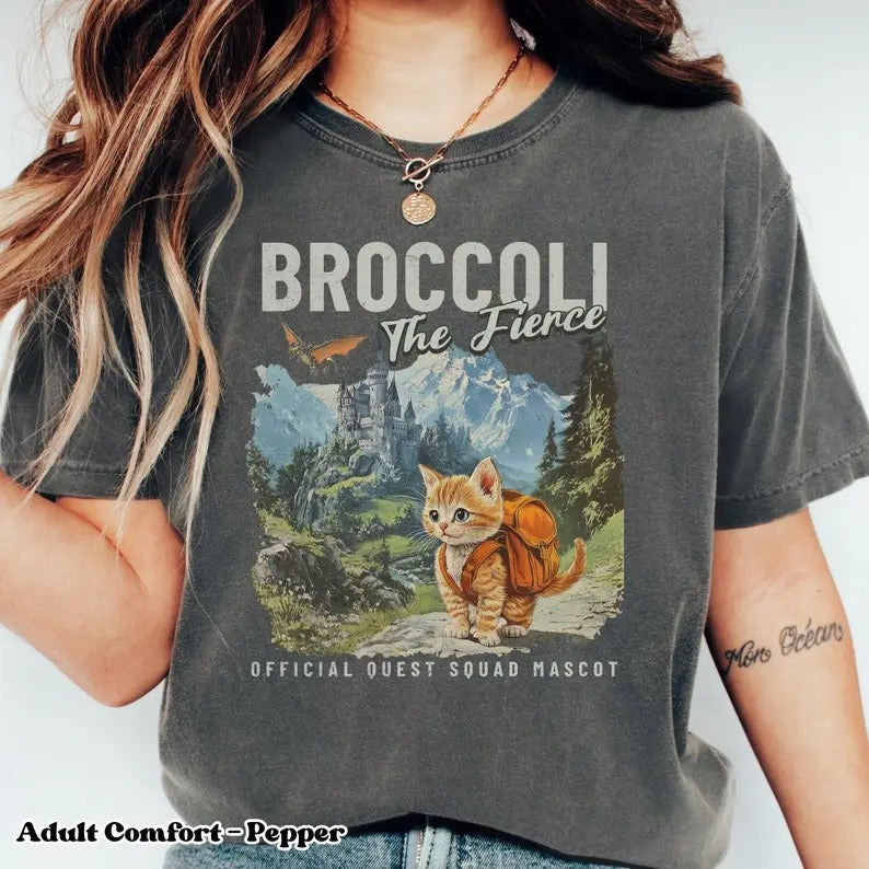 Broccoli the Fierce Shirt, Sworn Protector of the Quest Squad Tee, Fourth Wing Inspired, Fantasy Bookish, Dragon Rider...