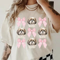 Brown and White Shih Tzu with bows Shirt~ Unisex Apparel Relaxed Fit Printed In The USA Clothing Womenswear Casual...