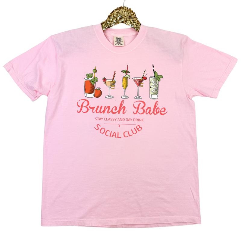 Brunch Babe Club Comfort Colors T-Shirt Hoodie, Sweatshirt | PureTeeCo.com