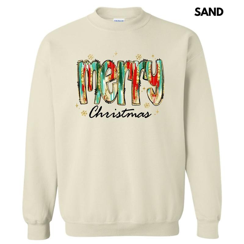 Brushstroke Merry Christmas Sweatshirt 'NLB' T-Shirts, Hoodie | PureTeeCo.com