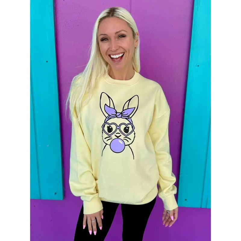 Bubble Bunny Yellow Sweatshirt T-Shirts, Hoodie | PureTeeCo.com