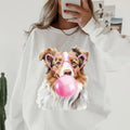 Bubblegum Red Australian Shepherd Sweatshirt ~ Sweatshirt Unisex Apparel Relaxed Fit Printed in the USA Clothing...