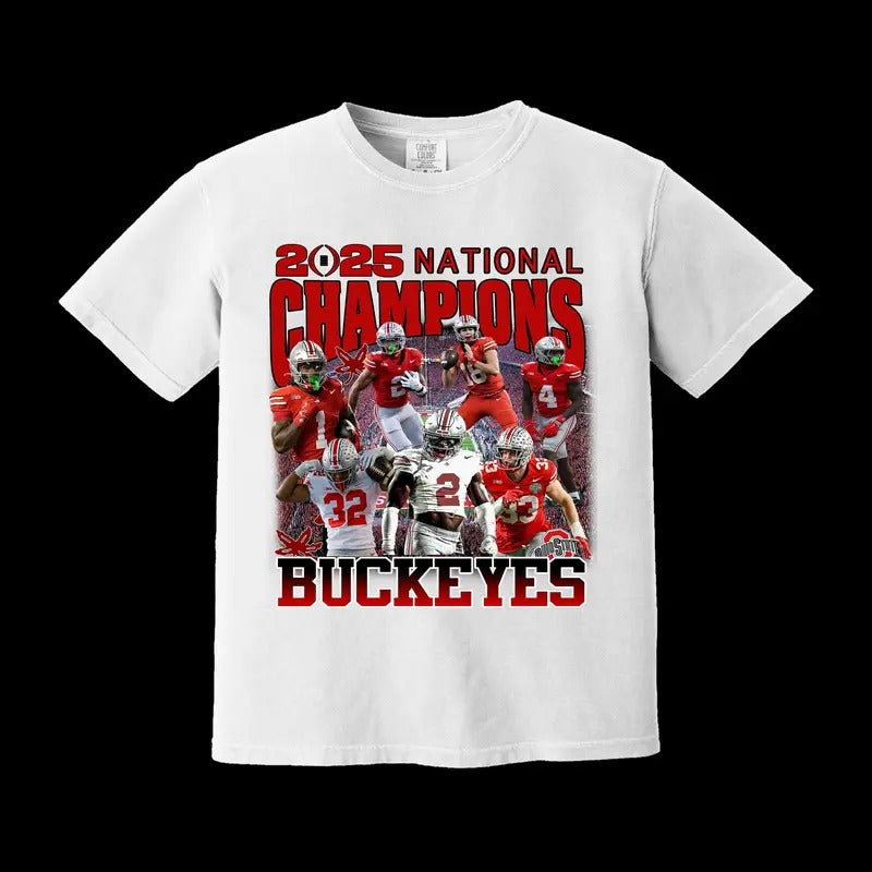 Buckeyes National Championship 2025 TShirt, Football Shirt, Vintage Sport Shirt, Gift For Men, For Women Menswear Hoodie,...