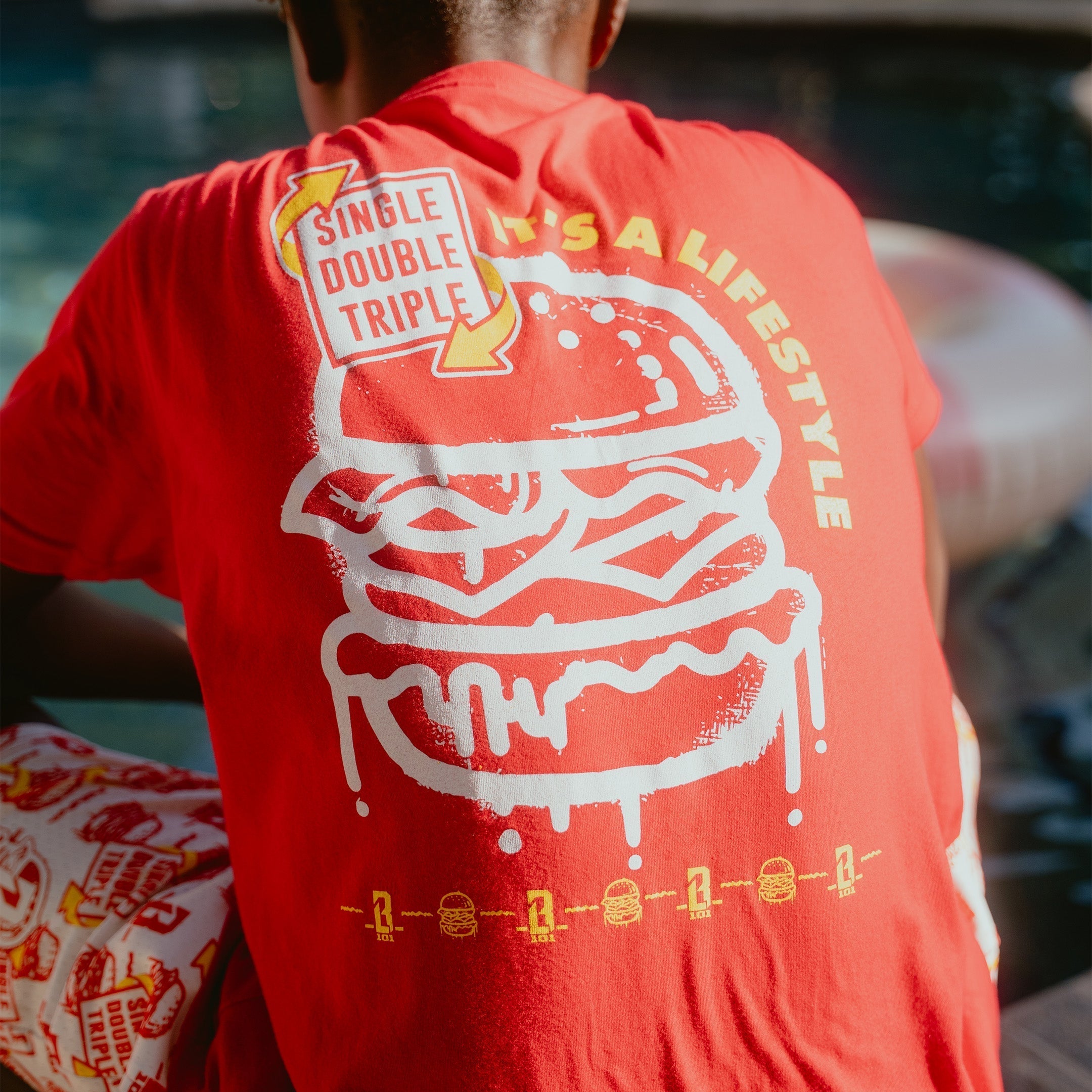 Burger Youth Tee Hoodie, Sweatshirt | PureTeeCo.com (Image 3)