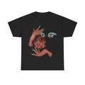 Burning Dice Graphic Tee, Surreal Art Shirt, Streetwear Aesthetic, Retro 2000s Style Hoodie, Sweatshirt | PureTeeCo.com