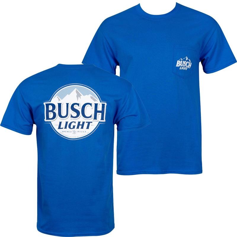 Busch Light Front And Back Print Blue Pocket Tee Shirt Hoodie, Sweatshirt | PureTeeCo.com