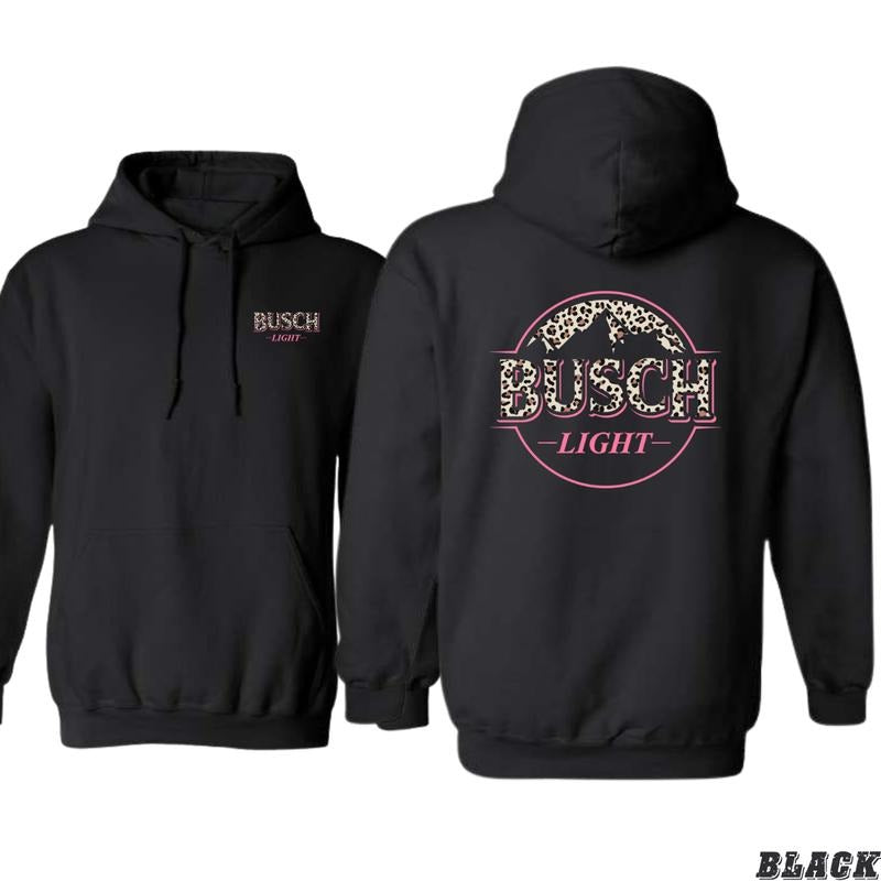 Busch Light Leopard Print Logo Hoodie - Perfect for Casual Wear or Special Occasions Classic Menswear T-Shirts, Sweatshirt