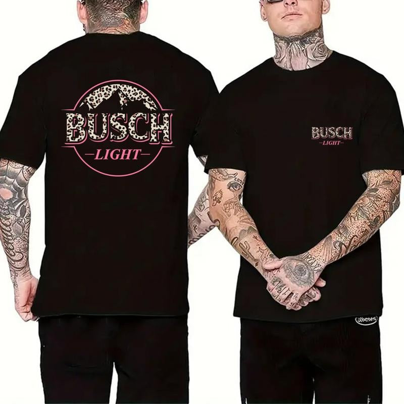 Busch Light Leopart Logo  T-shirt , 2 side - Busch Light T-shirt  , Unisex Appeal , Every Color Available, For Men & For...