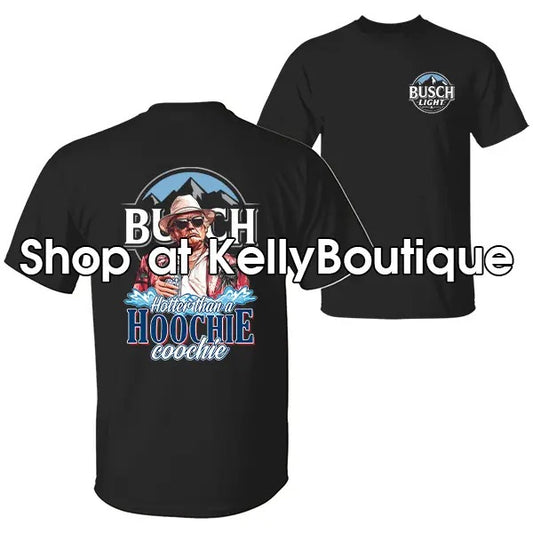 Busch Light Trump on the Beach Hotter than a Hoochie Coochie 4th of July Shirt, Independence Day Patriotic Unisex Cotton T-shirt for Men for Women