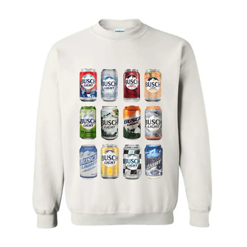 Busch Limited Edition Cans Hooded Sweatshirt, Busch Light Front print T-Shirt Hoodie | PureTeeCo.com