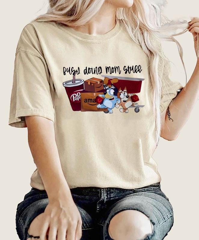 Busy Doing Mom Stuff Bluey Sweatshirt, Bluey And Bingo Sweatshirt, Cartoon Mama Sweatshirt, Couple Sweatshirt, Pepper...