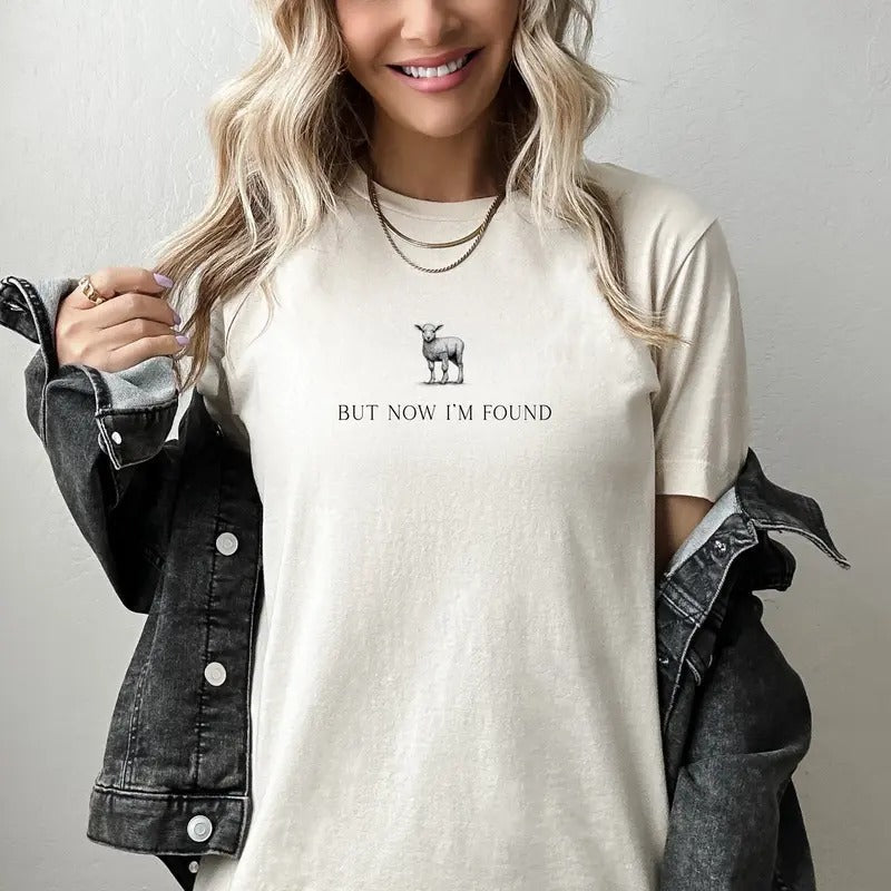 But Now I'm Found Christian T-shirt Christian Gift Retro Jesus Tee Cotton Top Hoodie, Sweatshirt | PureTeeCo.com