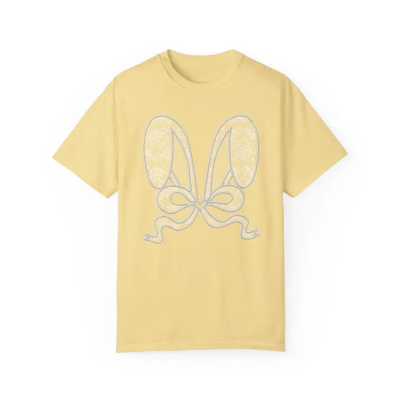 Butter Lace Bunny Ears Shirt Comfort Colors, Easter Tshirt, Trendy Bunny Women's Tee, Gift for Her Hoodie, Sweatshirt