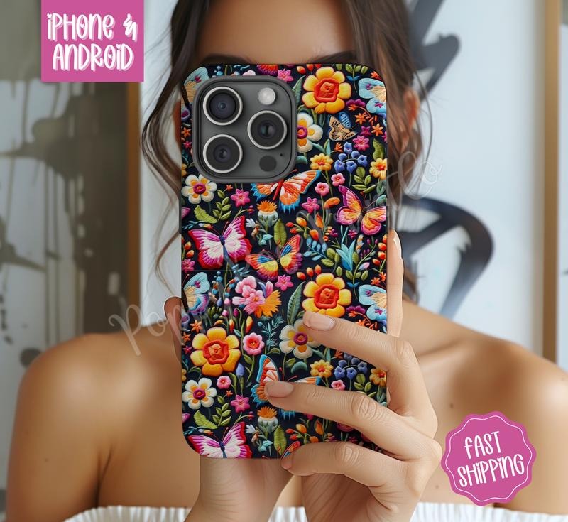 Butterfly Floral Phone Case Mag Safe Compatible Magnetic Tough Cases T-Shirts, Hoodie, Sweatshirt | PureTeeCo.com