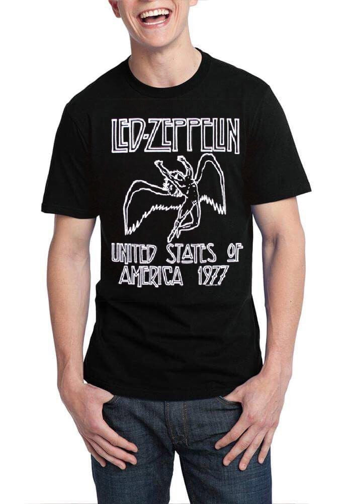 Led Zeppelin United States Of America 1977 Black T-Shirt Hoodie, Sweatshirt | PureTeeCo.com