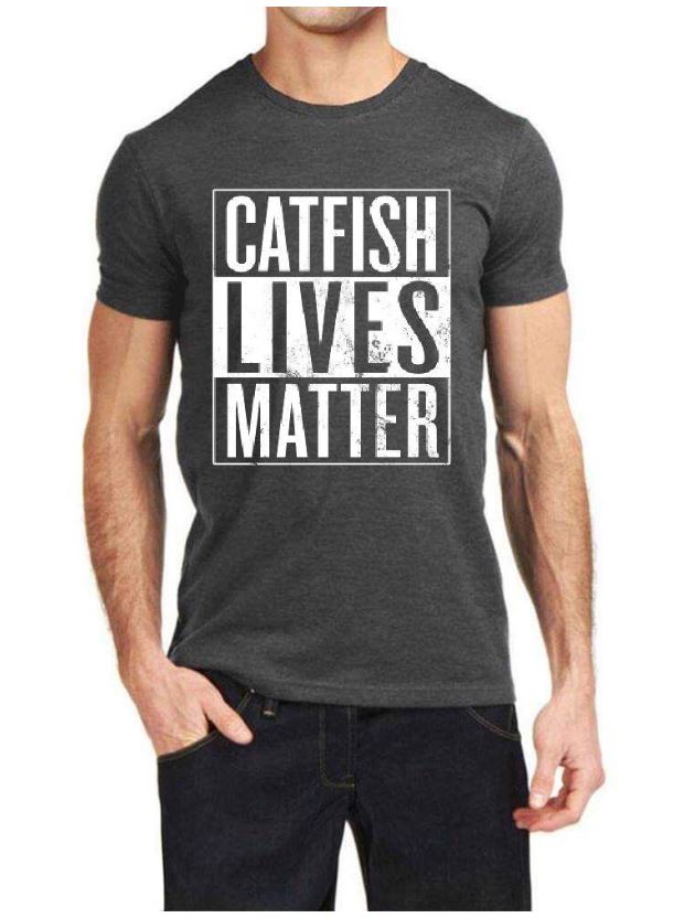 Catfish Lives Matter Charcoal Grey Half Sleeve T-Shirt Hoodie, Sweatshirt | PureTeeCo.com